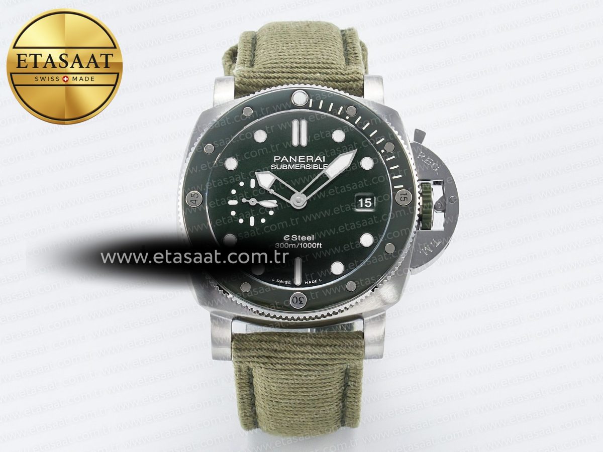 PAM1287 Y VSF 1:1 Best Edition Green Dial on Green Nylon Strap P900 - Görsel 3