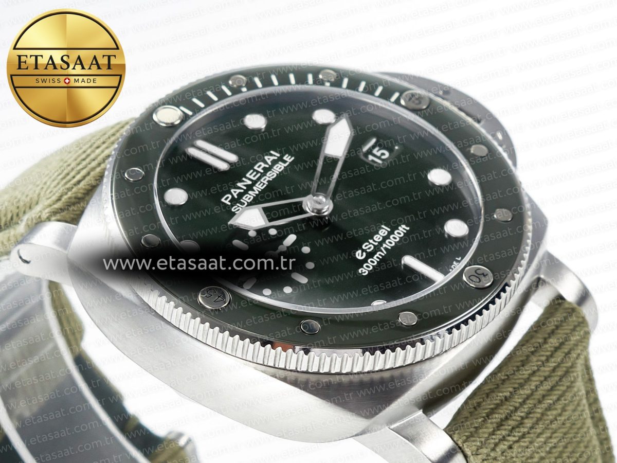 PAM1287 Y VSF 1:1 Best Edition Green Dial on Green Nylon Strap P900 - Görsel 7