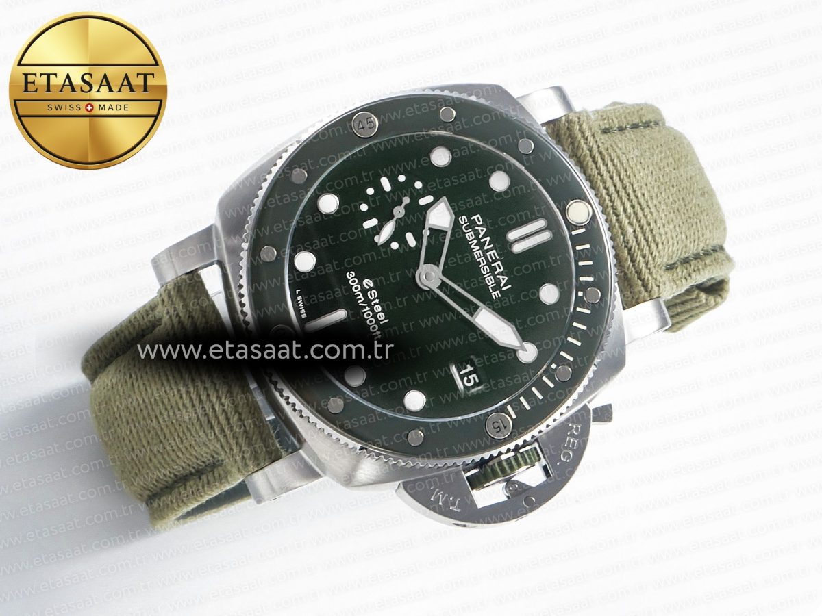 PAM1287 Y VSF 1:1 Best Edition Green Dial on Green Nylon Strap P900 - Görsel 8