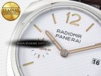 PAM1292 Radiomir 40mm TTF 1:1 Best Edition White Dial on Brown Leather Strap P900 - Görsel 10