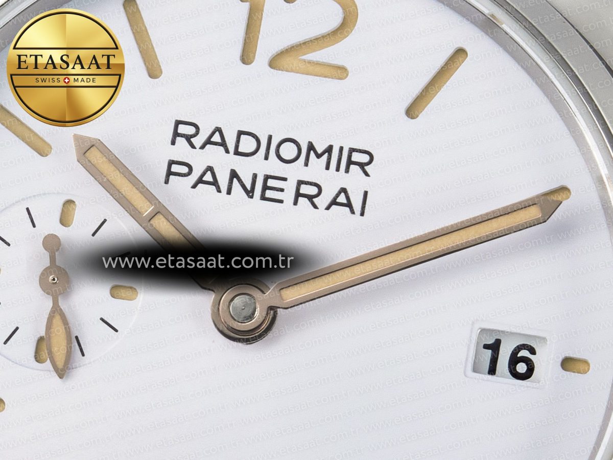 PAM1292 Radiomir 40mm TTF 1:1 Best Edition White Dial on Brown Leather Strap P900 - Görsel 11
