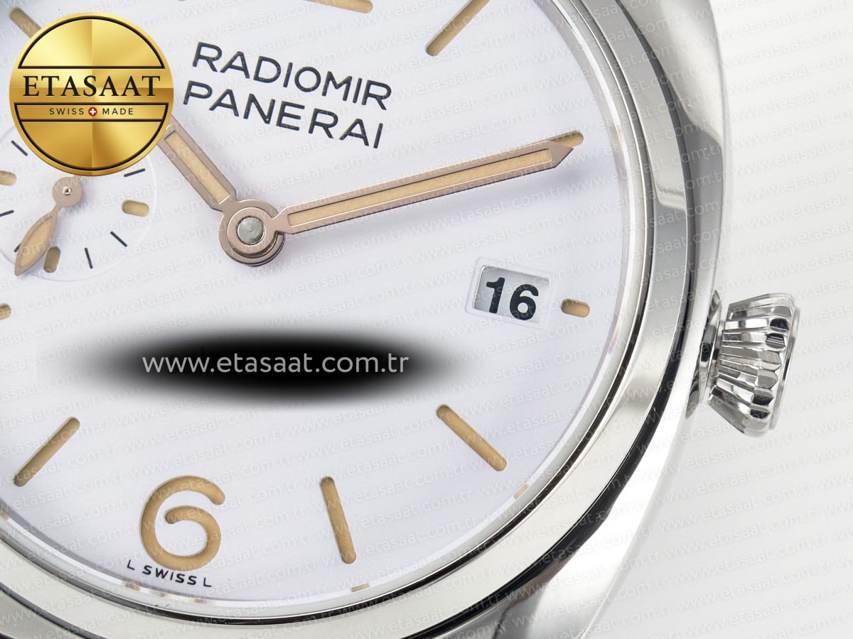 PAM1292 Radiomir 40mm TTF 1:1 Best Edition White Dial on Brown Leather Strap P900 - Görsel 12