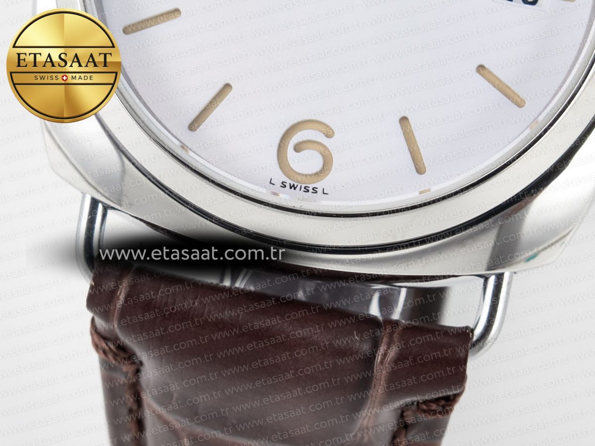 PAM1292 Radiomir 40mm TTF 1:1 Best Edition White Dial on Brown Leather Strap P900 - Görsel 13