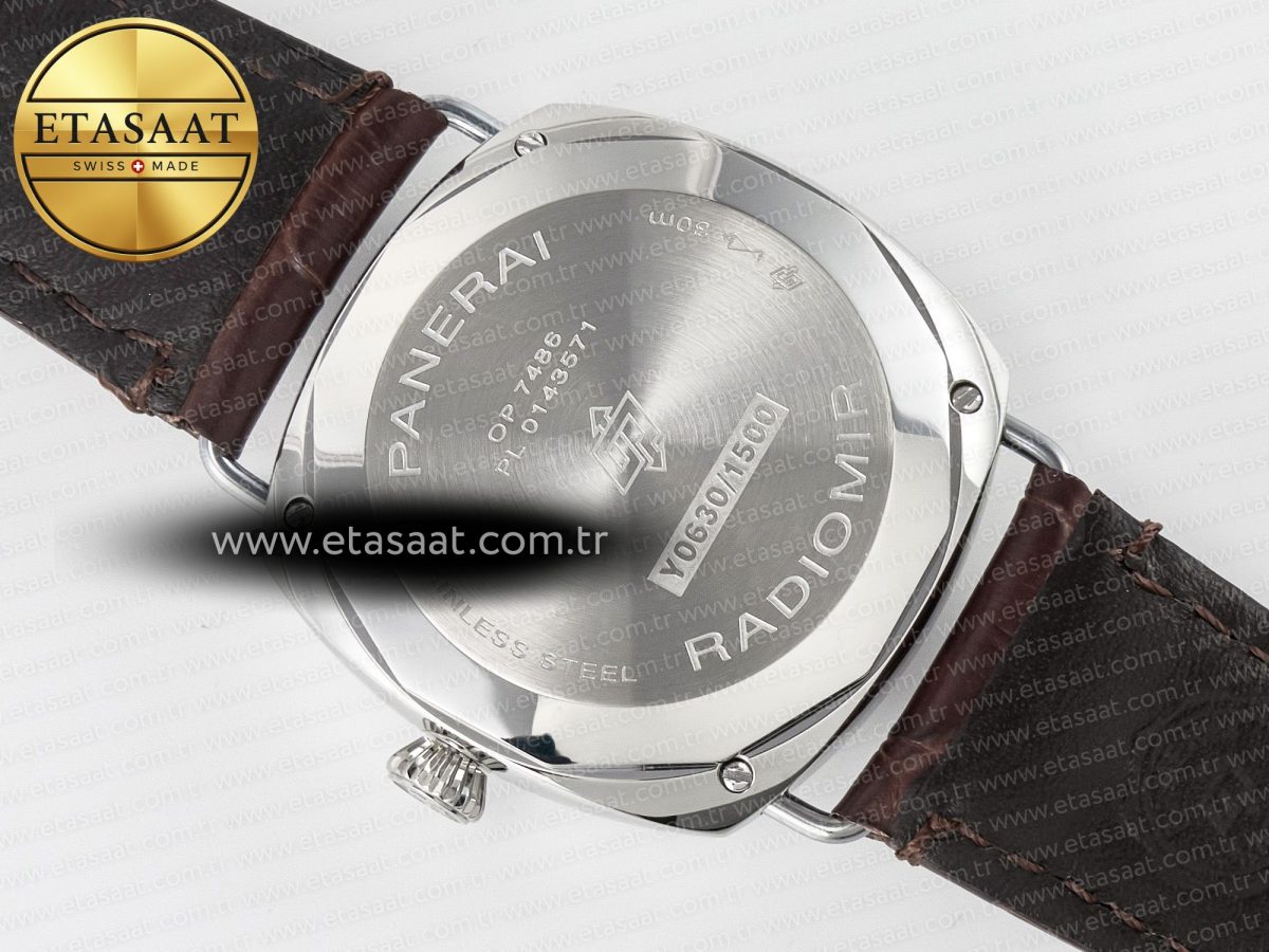 PAM1292 Radiomir 40mm TTF 1:1 Best Edition White Dial on Brown Leather Strap P900 - Görsel 17