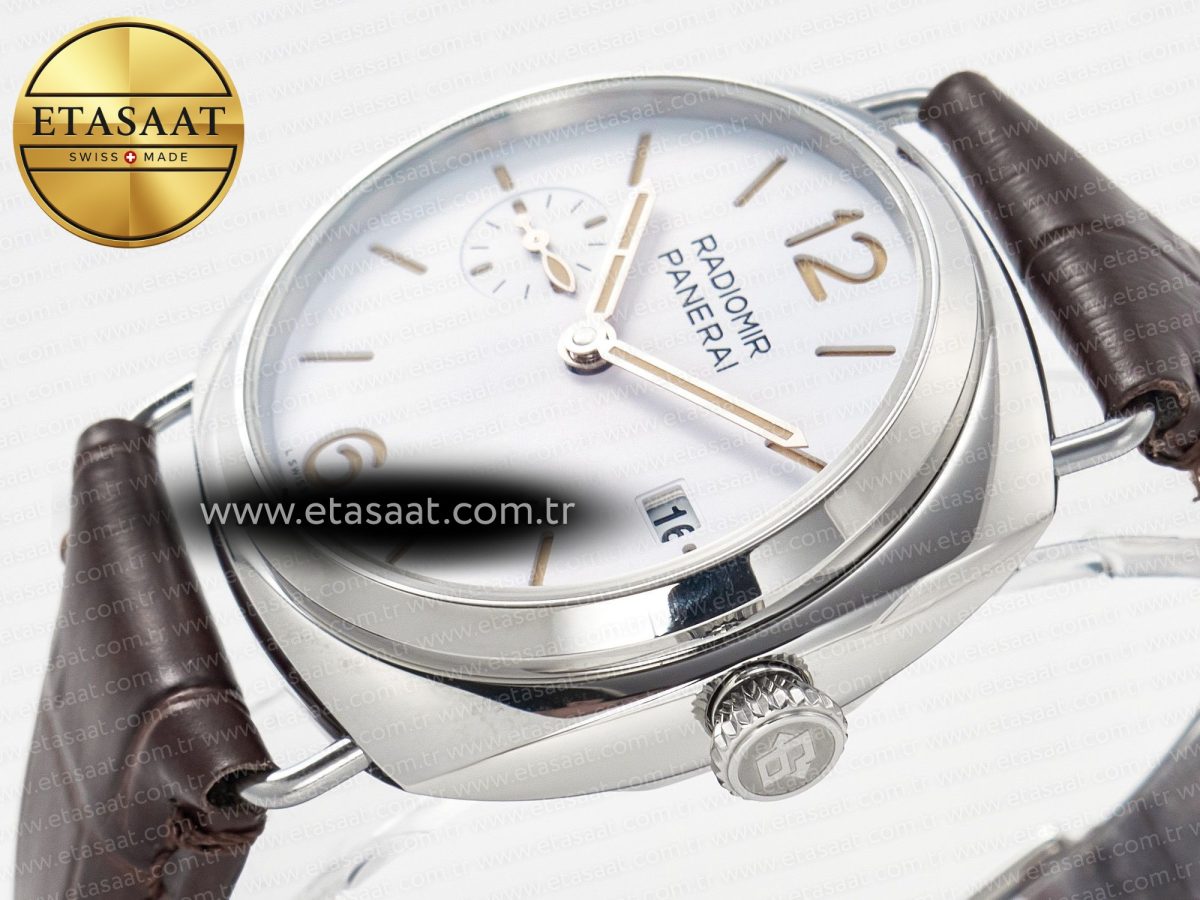 PAM1292 Radiomir 40mm TTF 1:1 Best Edition White Dial on Brown Leather Strap P900 - Görsel 6