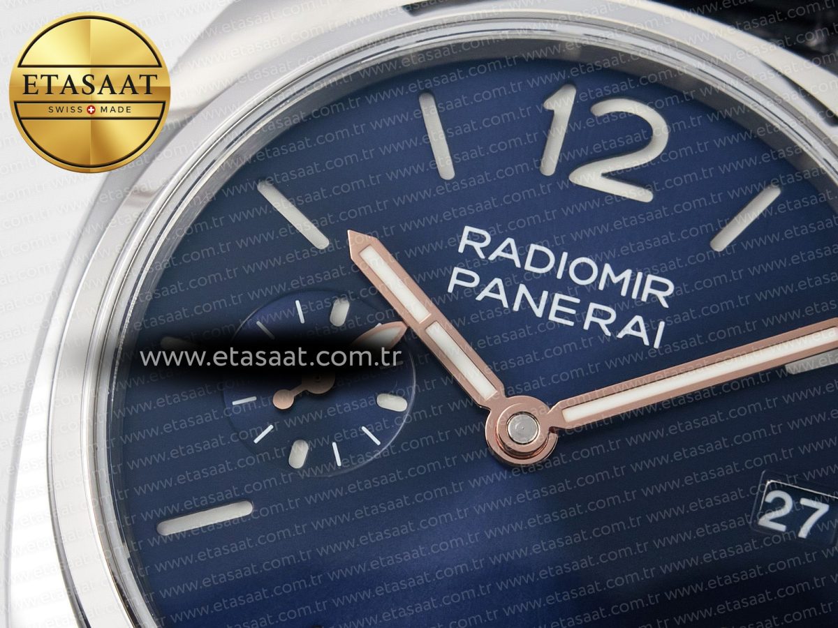 PAM1293 Radiomir 40mm TTF 1:1 Best Edition Blue Dial on Blue Leather Strap P900 - Görsel 10