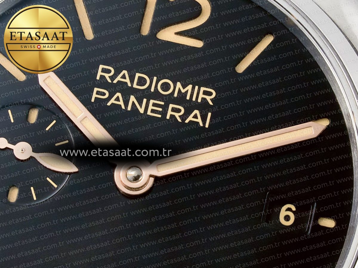 PAM1294 Radiomir 40mm TTF 1:1 Best Edition Black Dial on Black Leather Strap P900 - Görsel 11