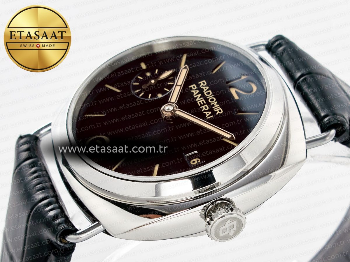 PAM1294 Radiomir 40mm TTF 1:1 Best Edition Black Dial on Black Leather Strap P900 - Görsel 6