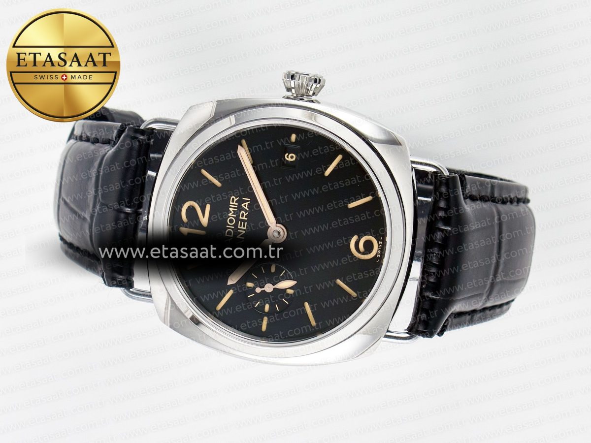 PAM1294 Radiomir 40mm TTF 1:1 Best Edition Black Dial on Black Leather Strap P900 - Görsel 9