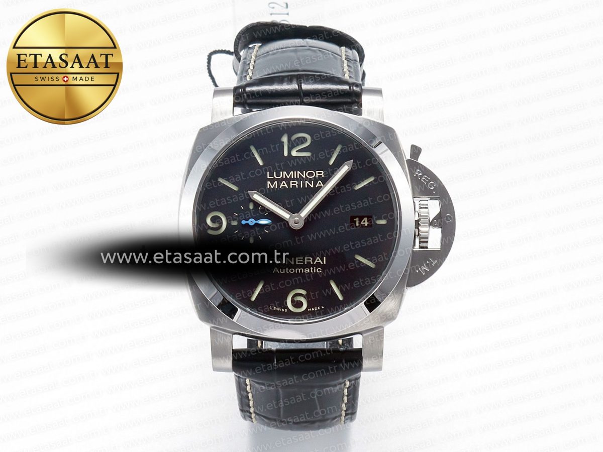 PAM1312 W VSF 1:1 Best Edition Black Dial on Black Leather Strap P.9010 Clone - Görsel 3