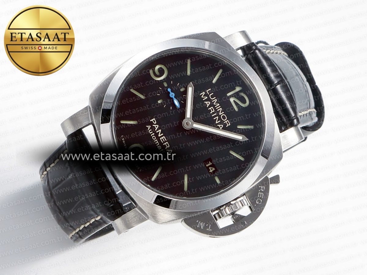 PAM1312 W VSF 1:1 Best Edition Black Dial on Black Leather Strap P.9010 Clone - Görsel 8