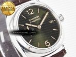 PAM1386 Radiomir 40mm TTF 1:1 Best Edition Green Dial on Brown Leather Strap P900 - Görsel 5
