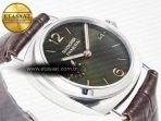 PAM1386 Radiomir 40mm TTF 1:1 Best Edition Green Dial on Brown Leather Strap P900 - Görsel 7