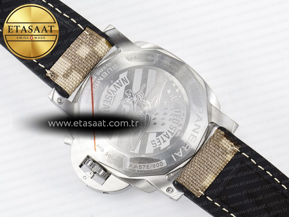 PAM1518 Submersible 44mm VSF 1:1 Best Edition Gray Ombre Dial on Camouflage Strap P900 - Görsel 17