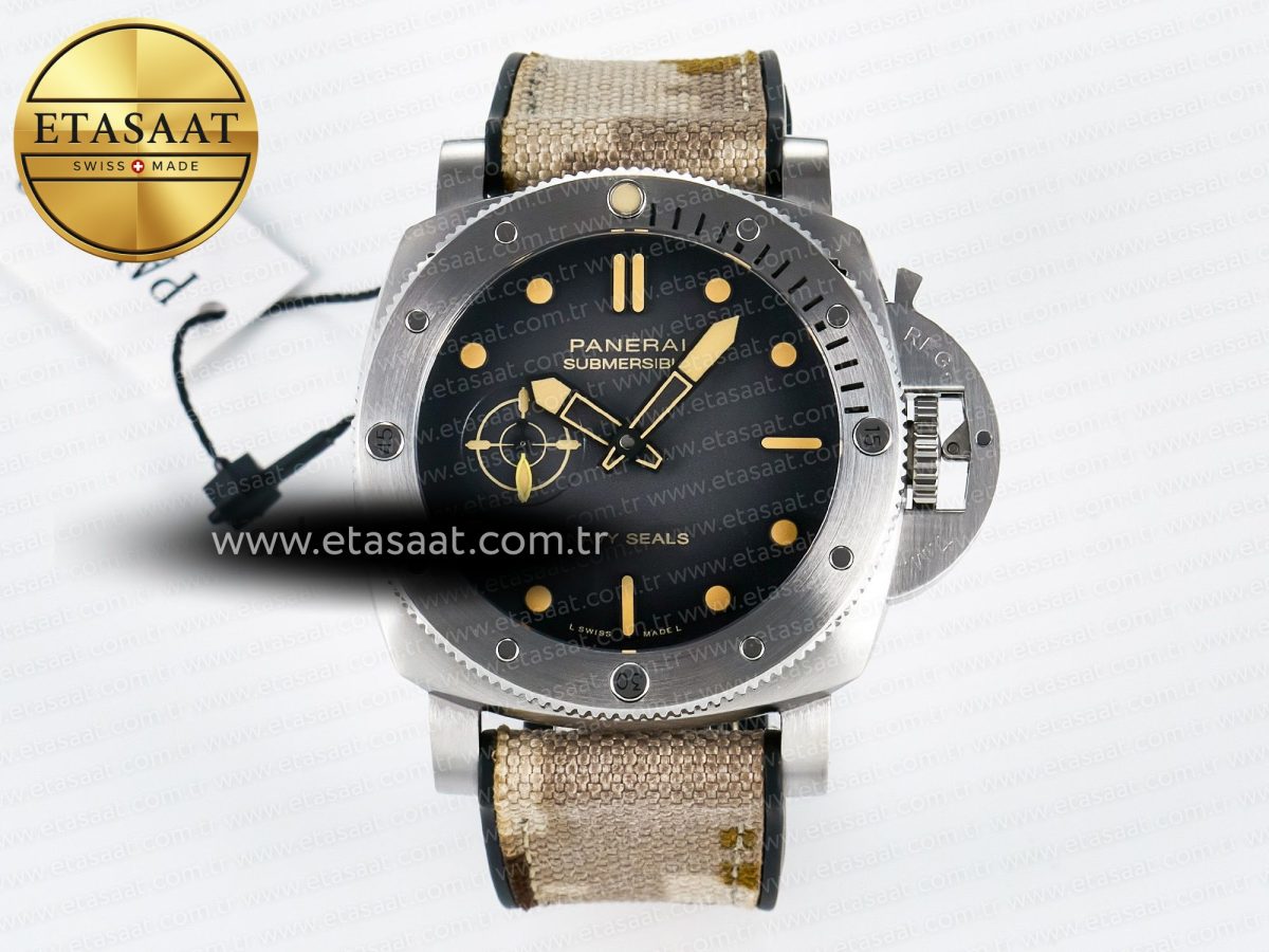 PAM1518 Submersible 44mm VSF 1:1 Best Edition Gray Ombre Dial on Camouflage Strap P900 - Görsel 3
