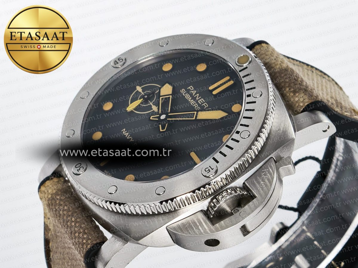 PAM1518 Submersible 44mm VSF 1:1 Best Edition Gray Ombre Dial on Camouflage Strap P900 - Görsel 6