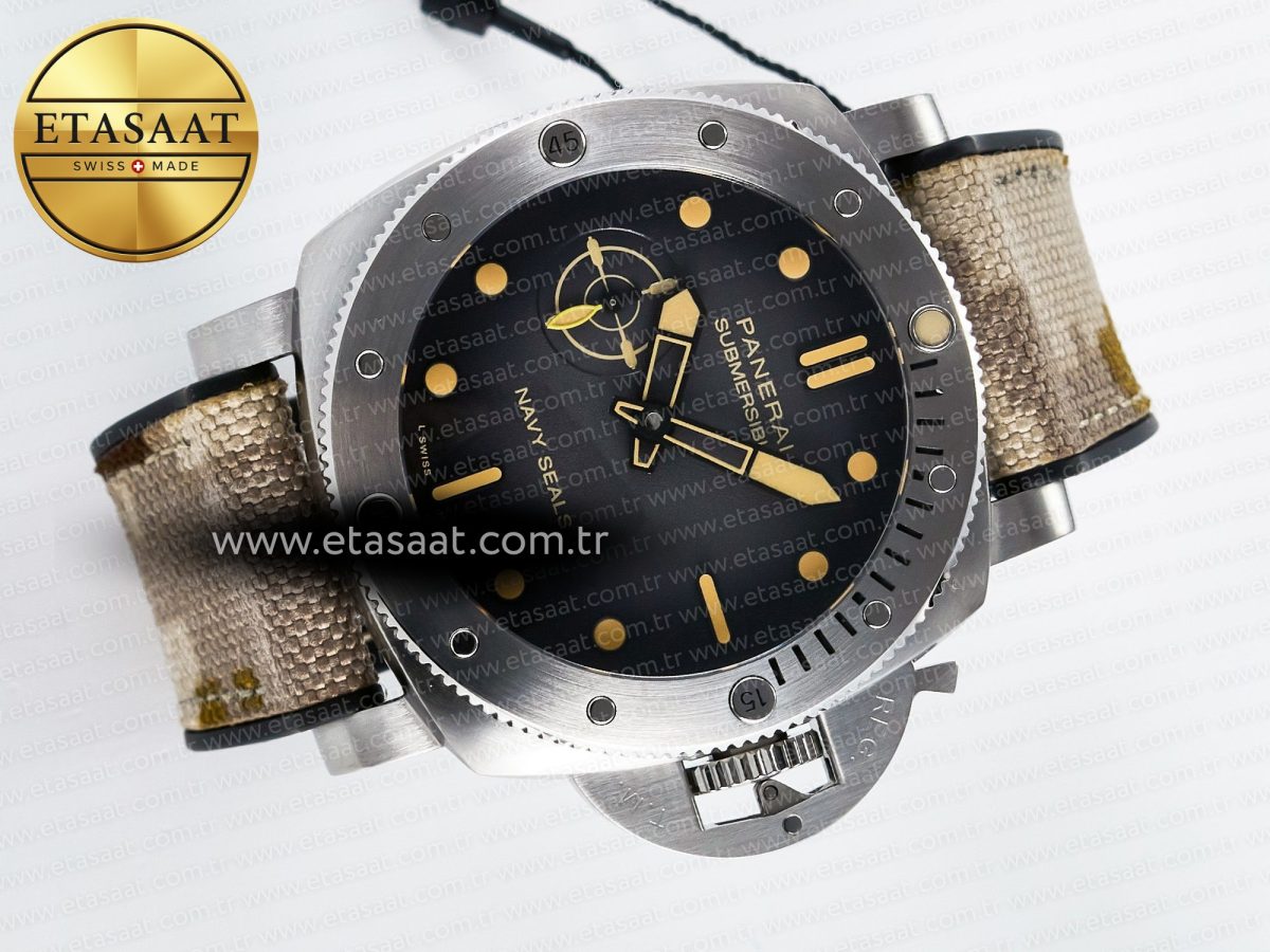 PAM1518 Submersible 44mm VSF 1:1 Best Edition Gray Ombre Dial on Camouflage Strap P900 - Görsel 8