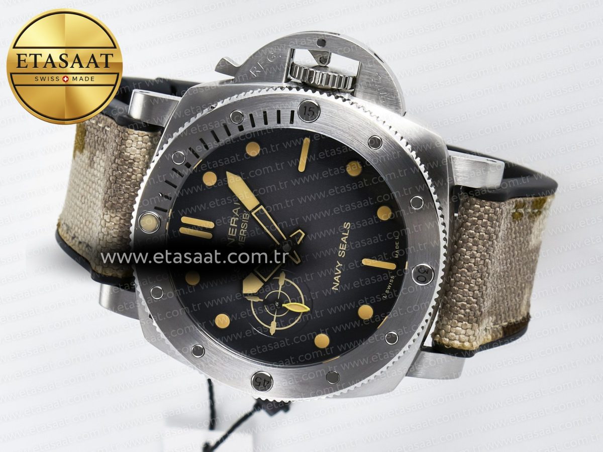 PAM1518 Submersible 44mm VSF 1:1 Best Edition Gray Ombre Dial on Camouflage Strap P900 - Görsel 9