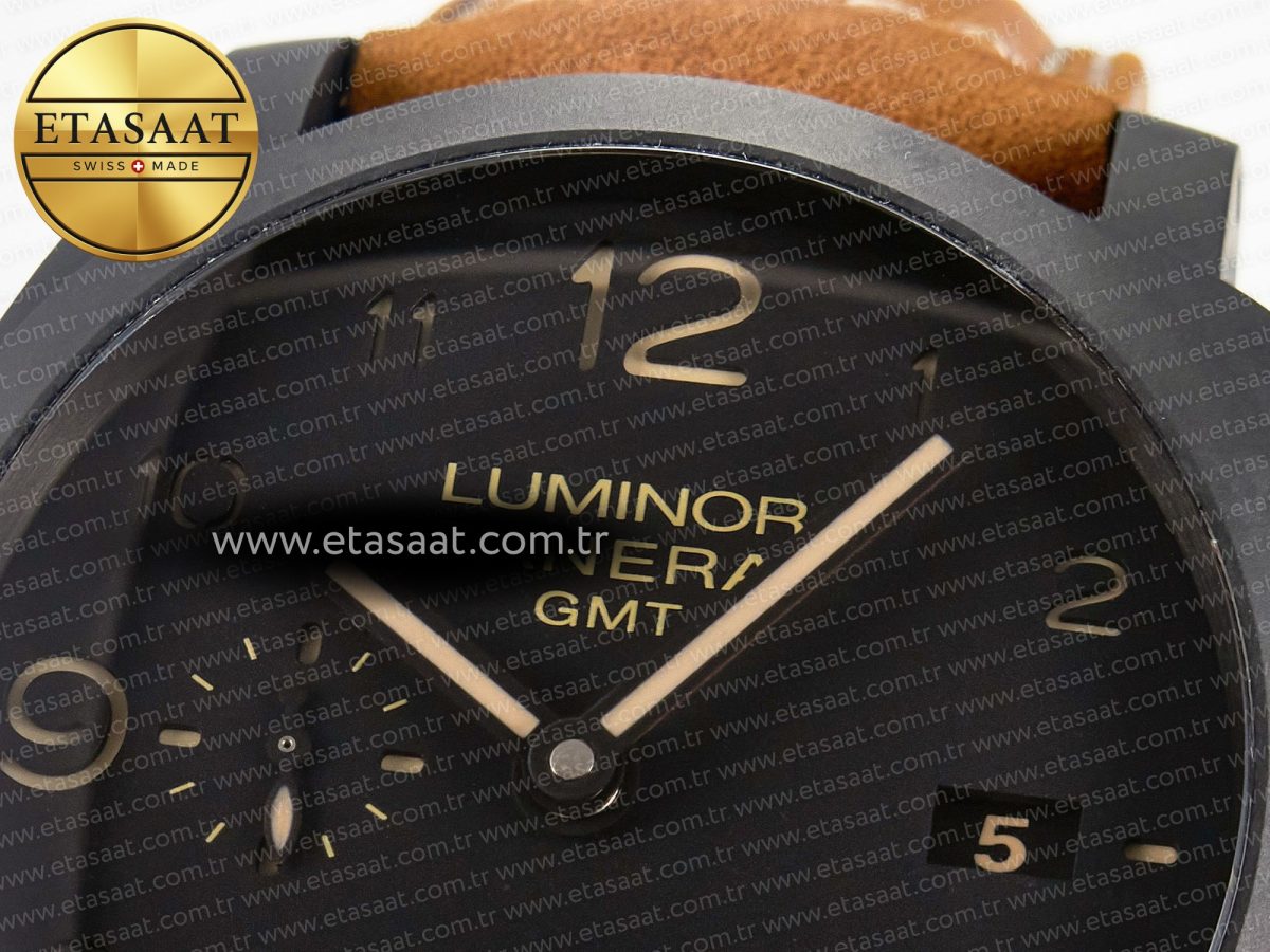 PAM441 Luminor Due VSF Best Edition Black Dial Black Carbon Bezel on Brown Asso Strap AXXXIV - Görsel 11