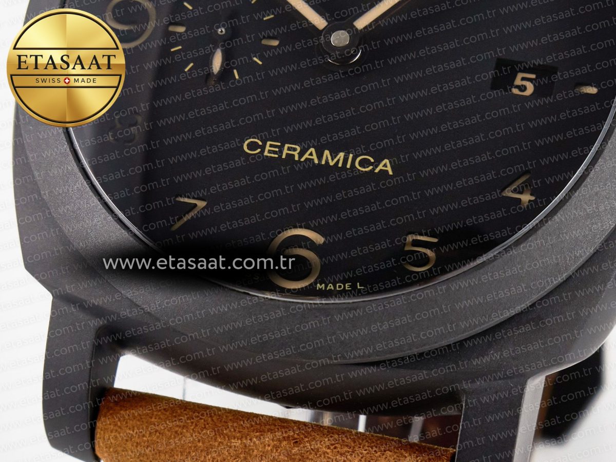 PAM441 Luminor Due VSF Best Edition Black Dial Black Carbon Bezel on Brown Asso Strap AXXXIV - Görsel 14