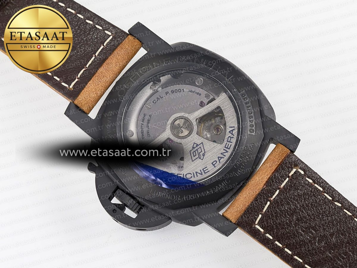 PAM441 Luminor Due VSF Best Edition Black Dial Black Carbon Bezel on Brown Asso Strap AXXXIV - Görsel 18