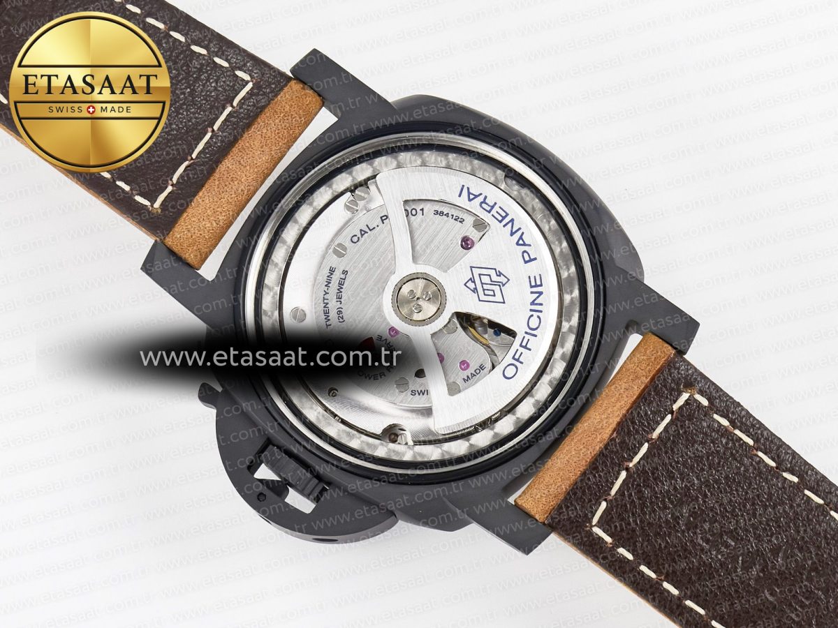 PAM441 Luminor Due VSF Best Edition Black Dial Black Carbon Bezel on Brown Asso Strap AXXXIV - Görsel 20
