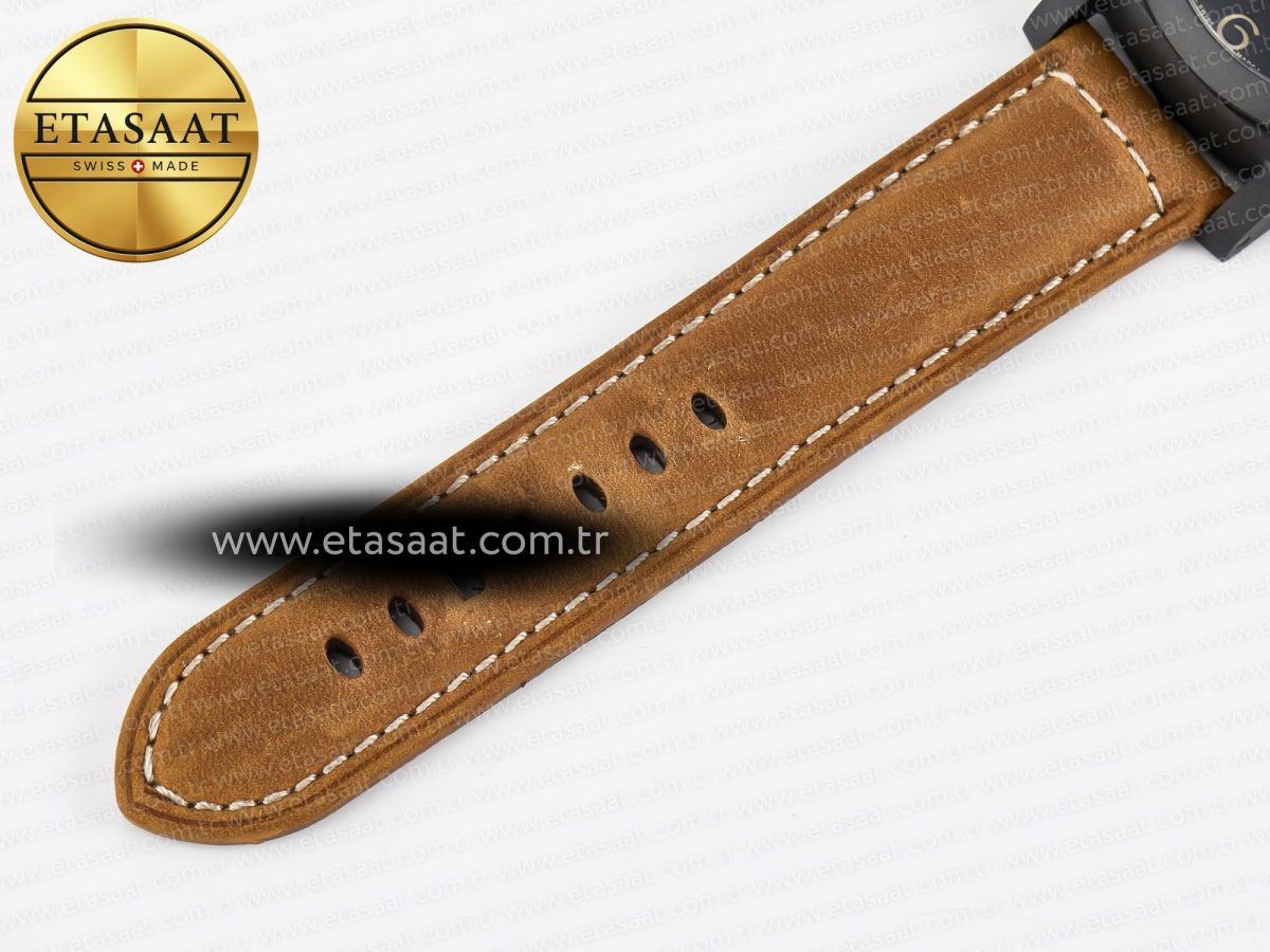 PAM441 Luminor Due VSF Best Edition Black Dial Black Carbon Bezel on Brown Asso Strap AXXXIV - Görsel 28