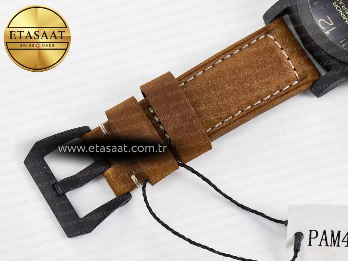 PAM441 Luminor Due VSF Best Edition Black Dial Black Carbon Bezel on Brown Asso Strap AXXXIV - Görsel 29