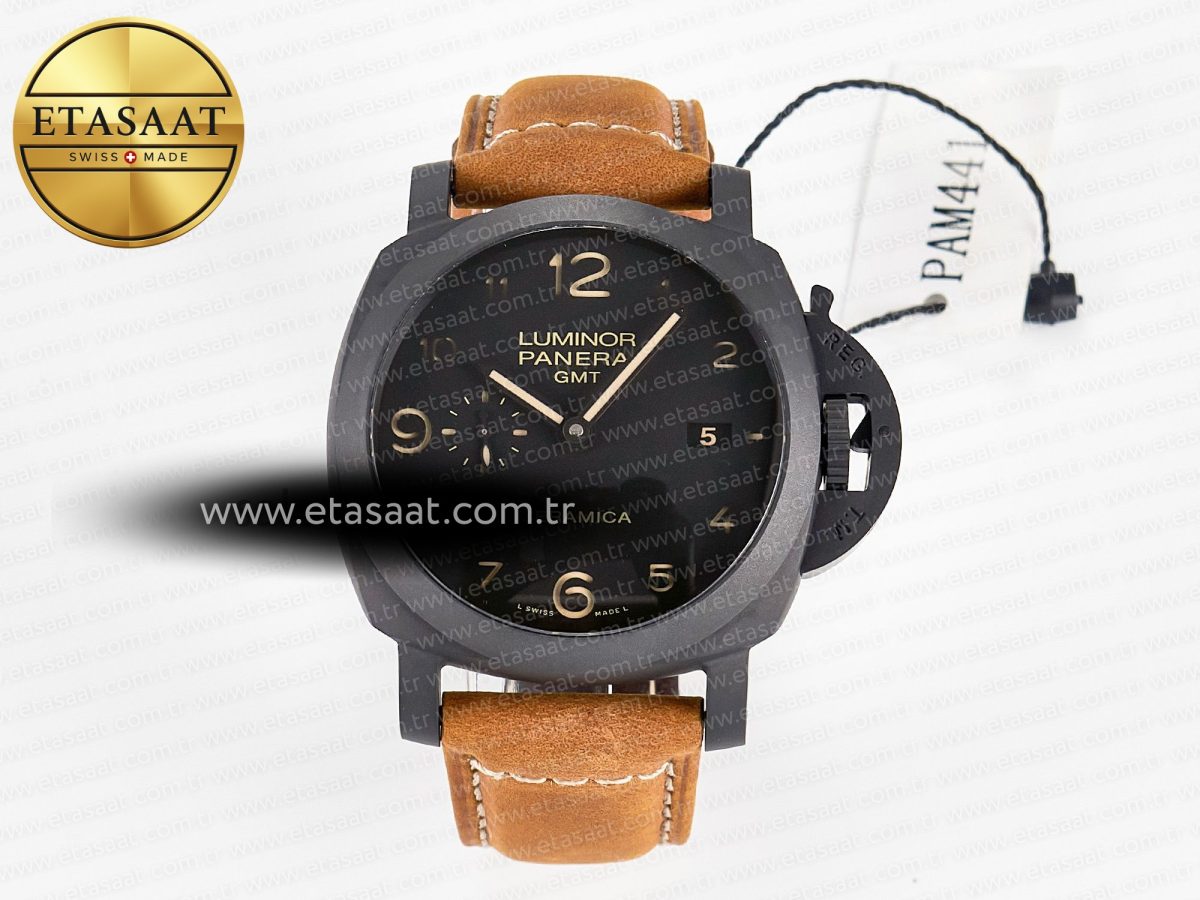 PAM441 Luminor Due VSF Best Edition Black Dial Black Carbon Bezel on Brown Asso Strap AXXXIV - Görsel 3