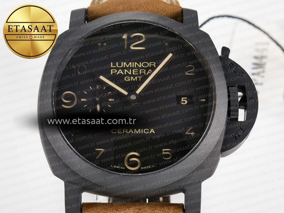 PAM441 Luminor Due VSF Best Edition Black Dial Black Carbon Bezel on Brown Asso Strap AXXXIV - Görsel 4