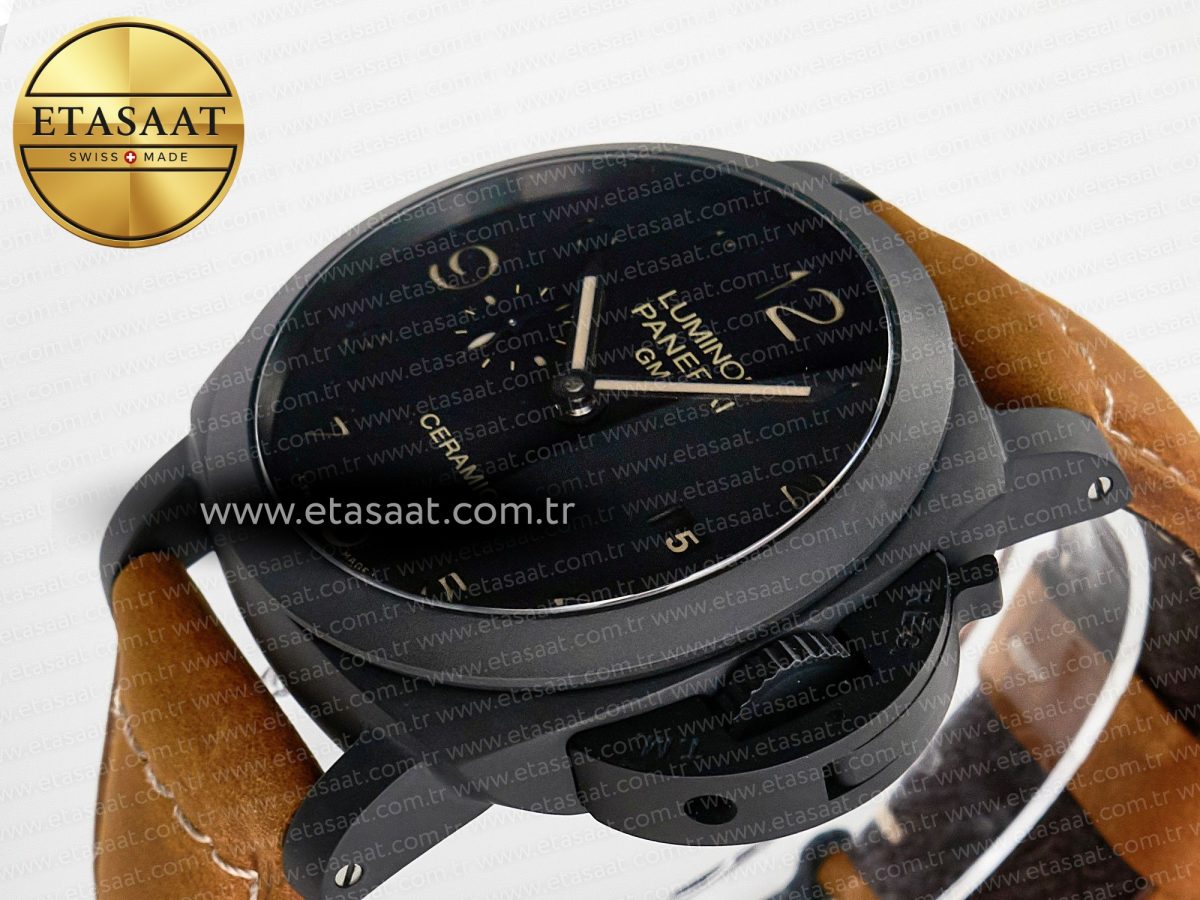 PAM441 Luminor Due VSF Best Edition Black Dial Black Carbon Bezel on Brown Asso Strap AXXXIV - Görsel 6