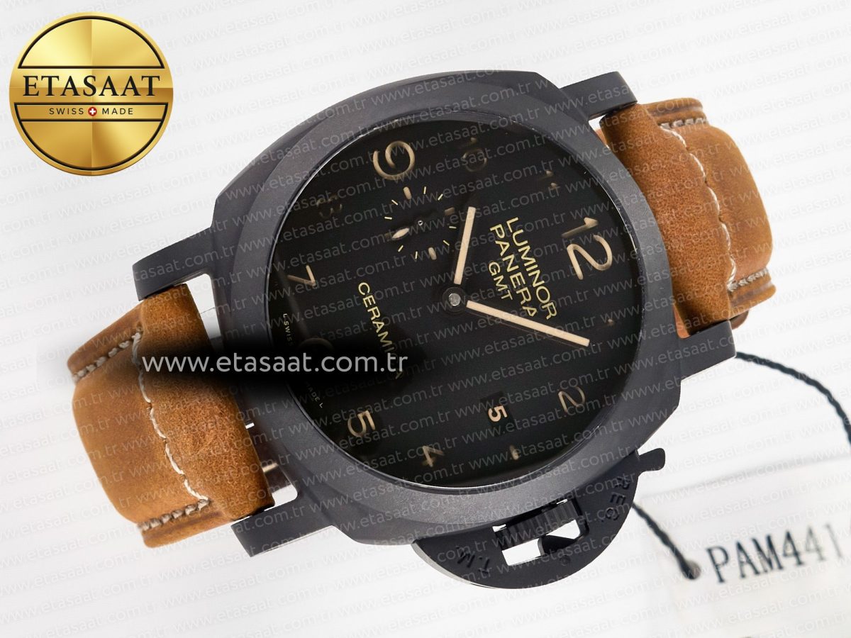 PAM441 Luminor Due VSF Best Edition Black Dial Black Carbon Bezel on Brown Asso Strap AXXXIV - Görsel 8