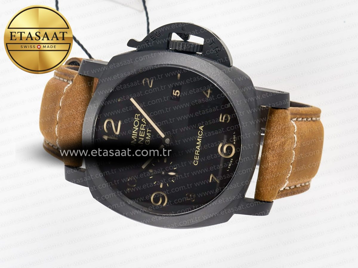 PAM441 Luminor Due VSF Best Edition Black Dial Black Carbon Bezel on Brown Asso Strap AXXXIV - Görsel 9