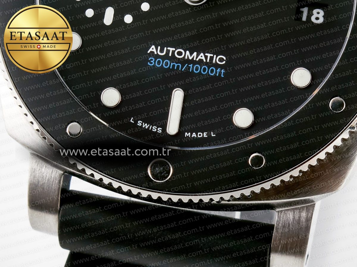 PAM683 Luminor Submersible 42mm VSF Best Edition Black Dial on Rubber Strap P900 Clone - Görsel 14