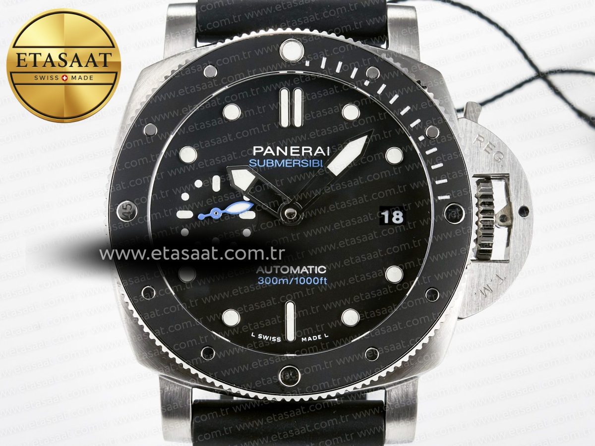 PAM683 Luminor Submersible 42mm VSF Best Edition Black Dial on Rubber Strap P900 Clone - Görsel 4