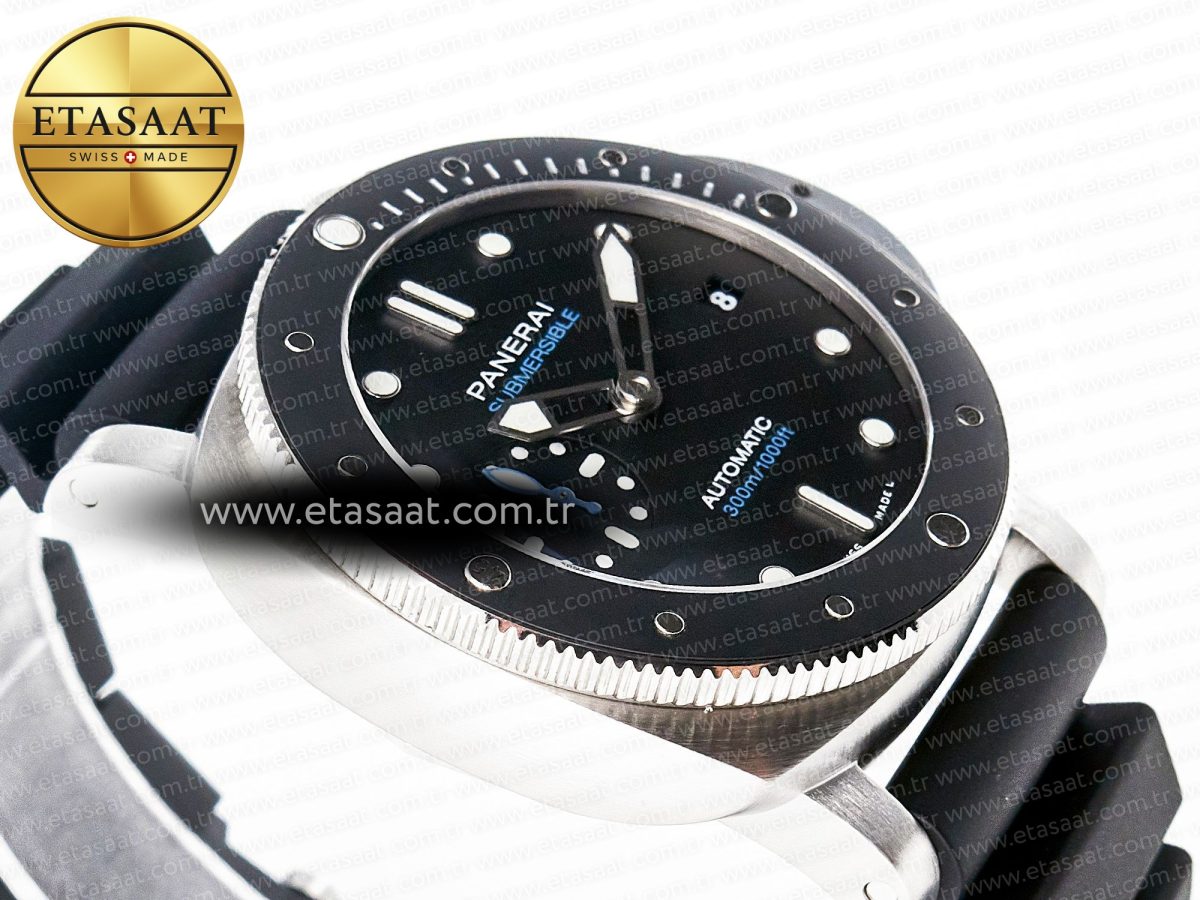 PAM683 Luminor Submersible 42mm VSF Best Edition Black Dial on Rubber Strap P900 Clone - Görsel 7