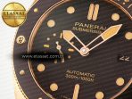 PAM968 V Bronzo VSF 1:1 Best Edition Brown Ceramic Bezel and Dial on Brown Calfskin Strap P.9010 Clone - Görsel 10