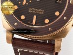 PAM968 V Bronzo VSF 1:1 Best Edition Brown Ceramic Bezel and Dial on Brown Calfskin Strap P.9010 Clone - Görsel 14