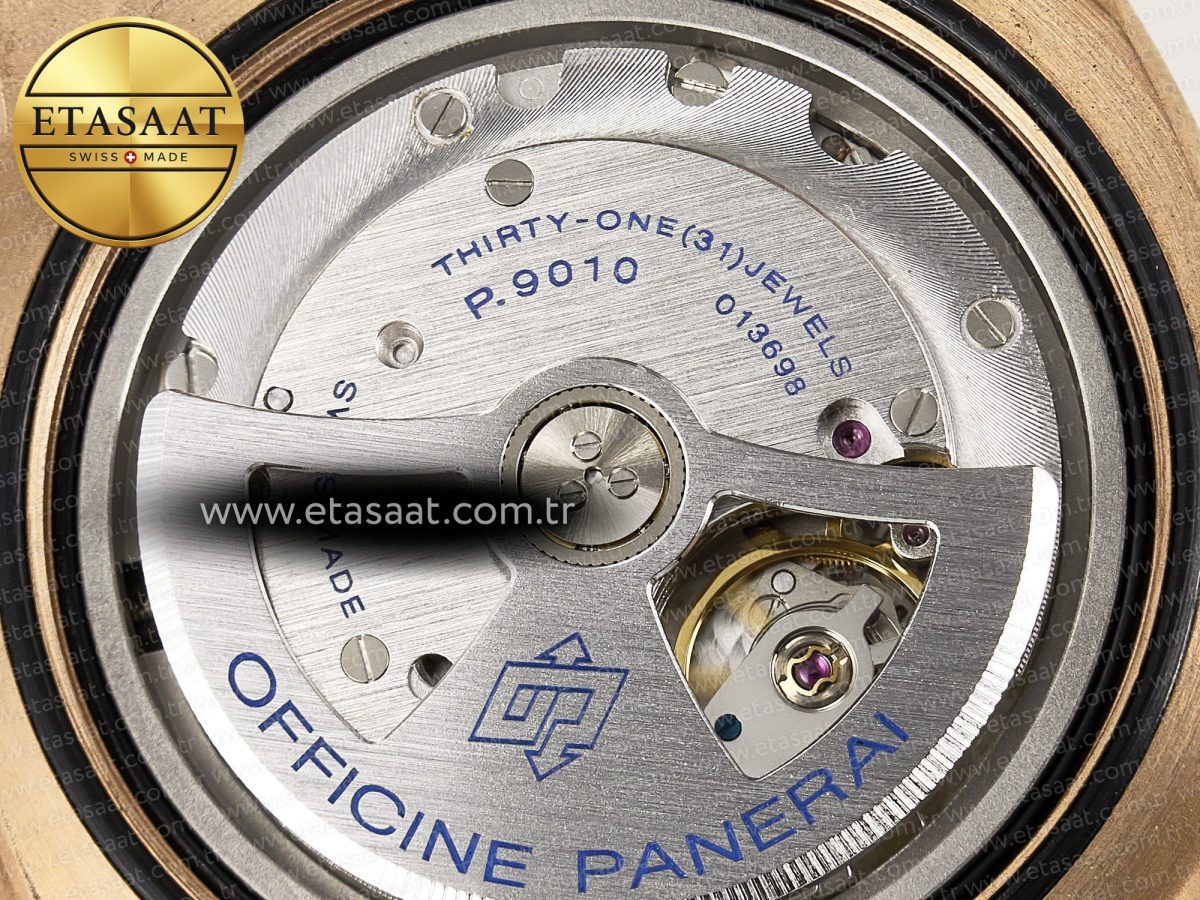 PAM968 V Bronzo VSF 1:1 Best Edition Brown Ceramic Bezel and Dial on Brown Calfskin Strap P.9010 Clone - Görsel 22