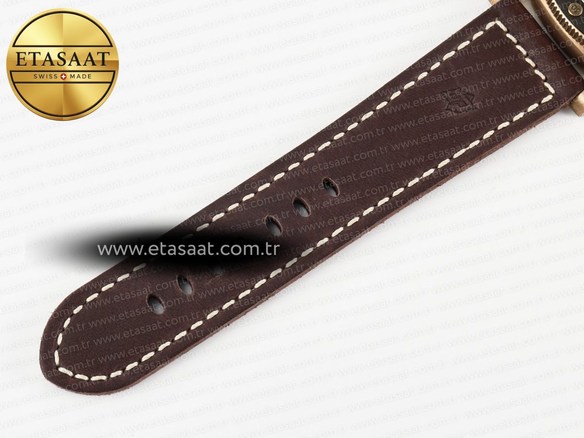 PAM968 V Bronzo VSF 1:1 Best Edition Brown Ceramic Bezel and Dial on Brown Calfskin Strap P.9010 Clone - Görsel 26