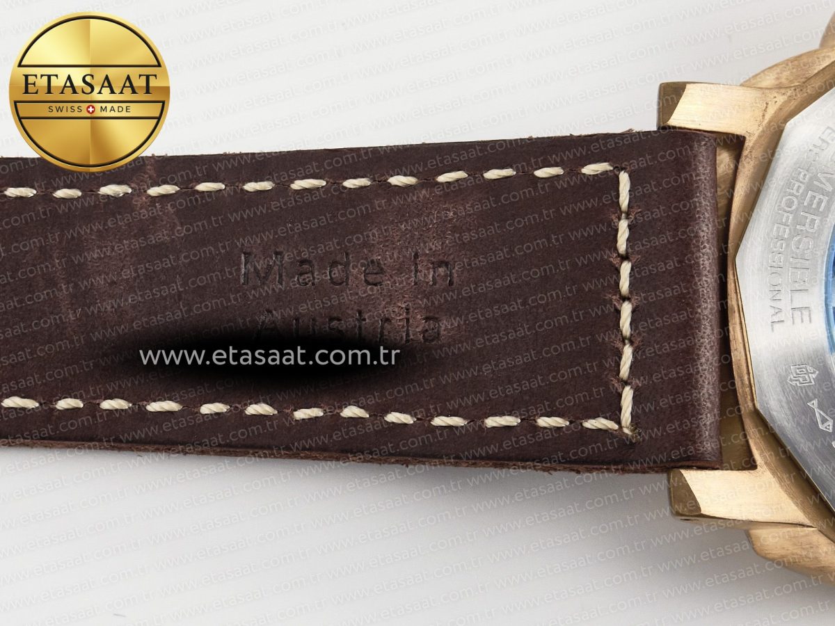 PAM968 V Bronzo VSF 1:1 Best Edition Brown Ceramic Bezel and Dial on Brown Calfskin Strap P.9010 Clone - Görsel 29