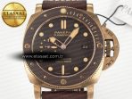 PAM968 V Bronzo VSF 1:1 Best Edition Brown Ceramic Bezel and Dial on Brown Calfskin Strap P.9010 Clone - Görsel 4
