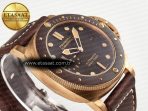 PAM968 V Bronzo VSF 1:1 Best Edition Brown Ceramic Bezel and Dial on Brown Calfskin Strap P.9010 Clone - Görsel 7