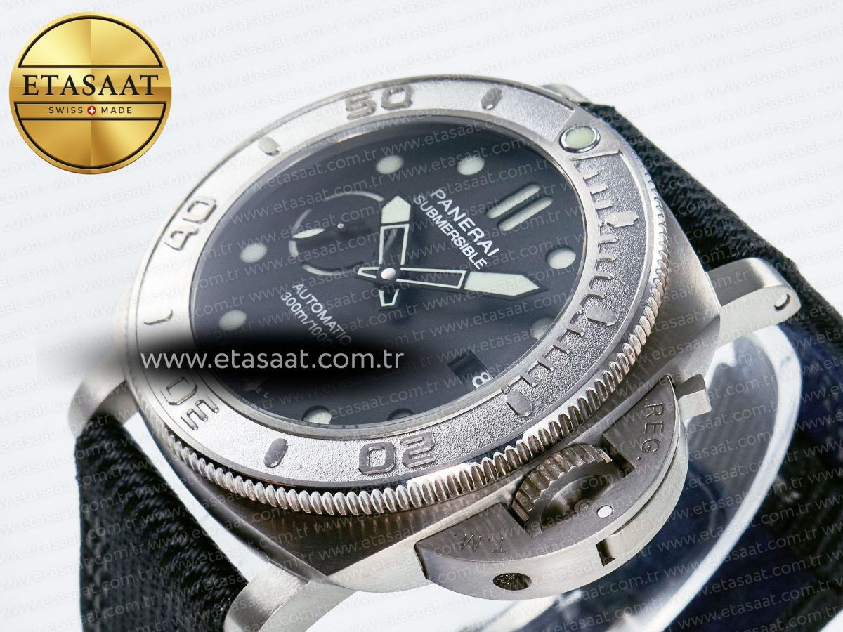 PAM984 Mike Horn Submersible VSF 1:1 Best Edition Black Dial on Black Nylon Strap P.9010 Clone - Görsel 6