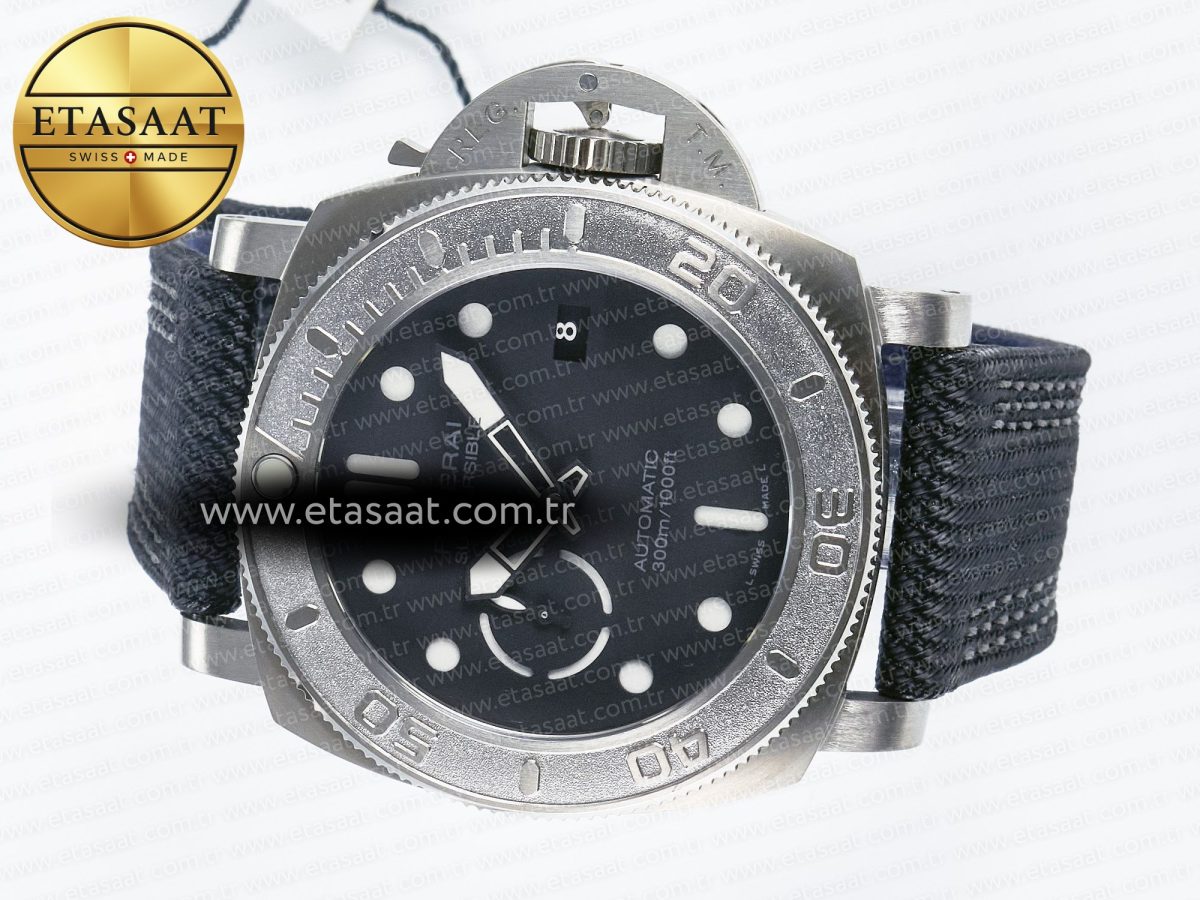 PAM984 Mike Horn Submersible VSF 1:1 Best Edition Black Dial on Black Nylon Strap P.9010 Clone - Görsel 9