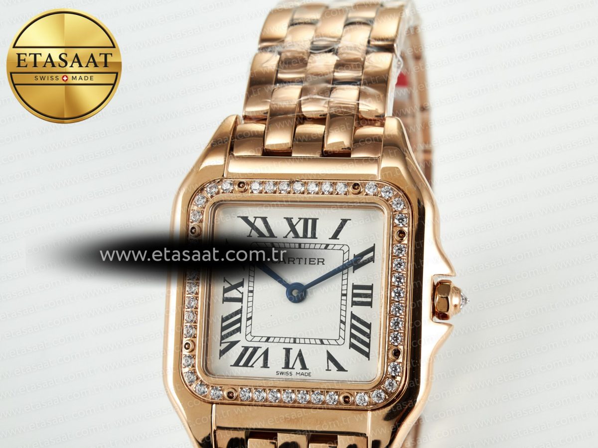 Panthère Secrete Ladies 27mm RG J12F 1:1 Best Edition White Dial Diamonds Bezel on RG Bracelet Ronda Quartz - Görsel 10