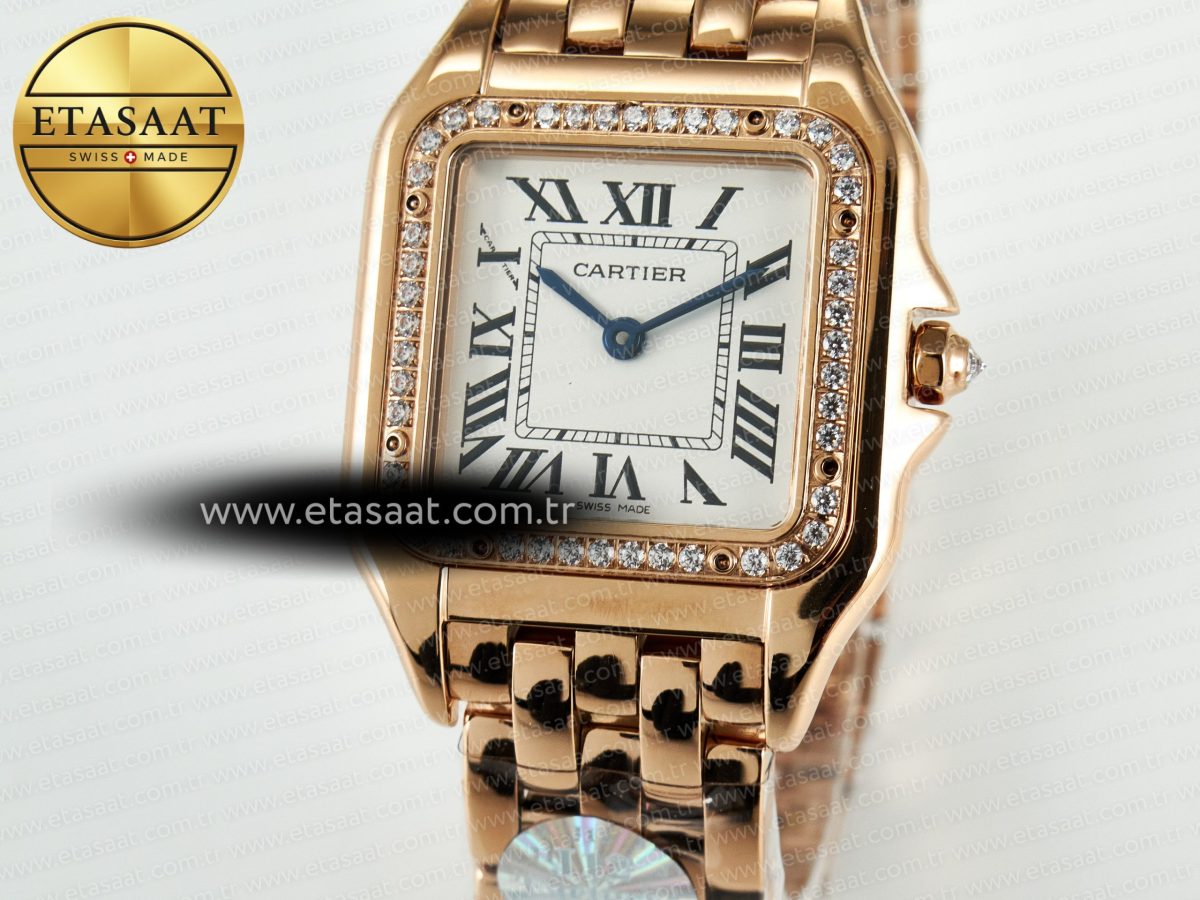 Panthère Secrete Ladies 27mm RG J12F 1:1 Best Edition White Dial Diamonds Bezel on RG Bracelet Ronda Quartz - Görsel 11