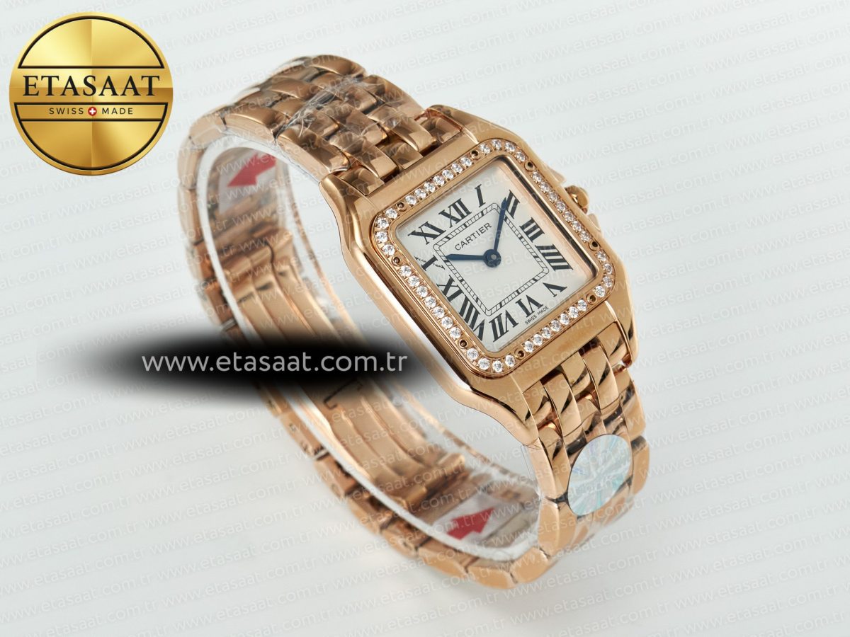 Panthère Secrete Ladies 27mm RG J12F 1:1 Best Edition White Dial Diamonds Bezel on RG Bracelet Ronda Quartz - Görsel 5