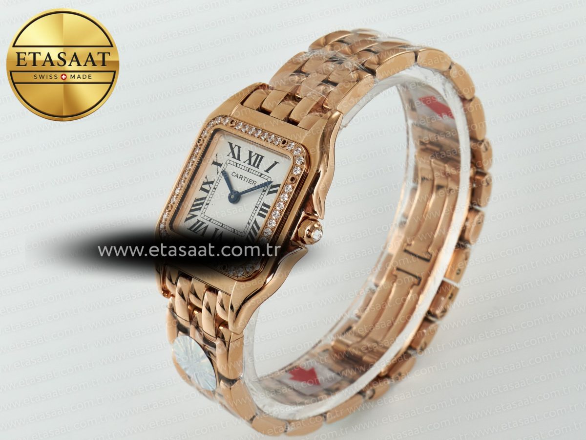 Panthère Secrete Ladies 27mm RG J12F 1:1 Best Edition White Dial Diamonds Bezel on RG Bracelet Ronda Quartz - Görsel 6