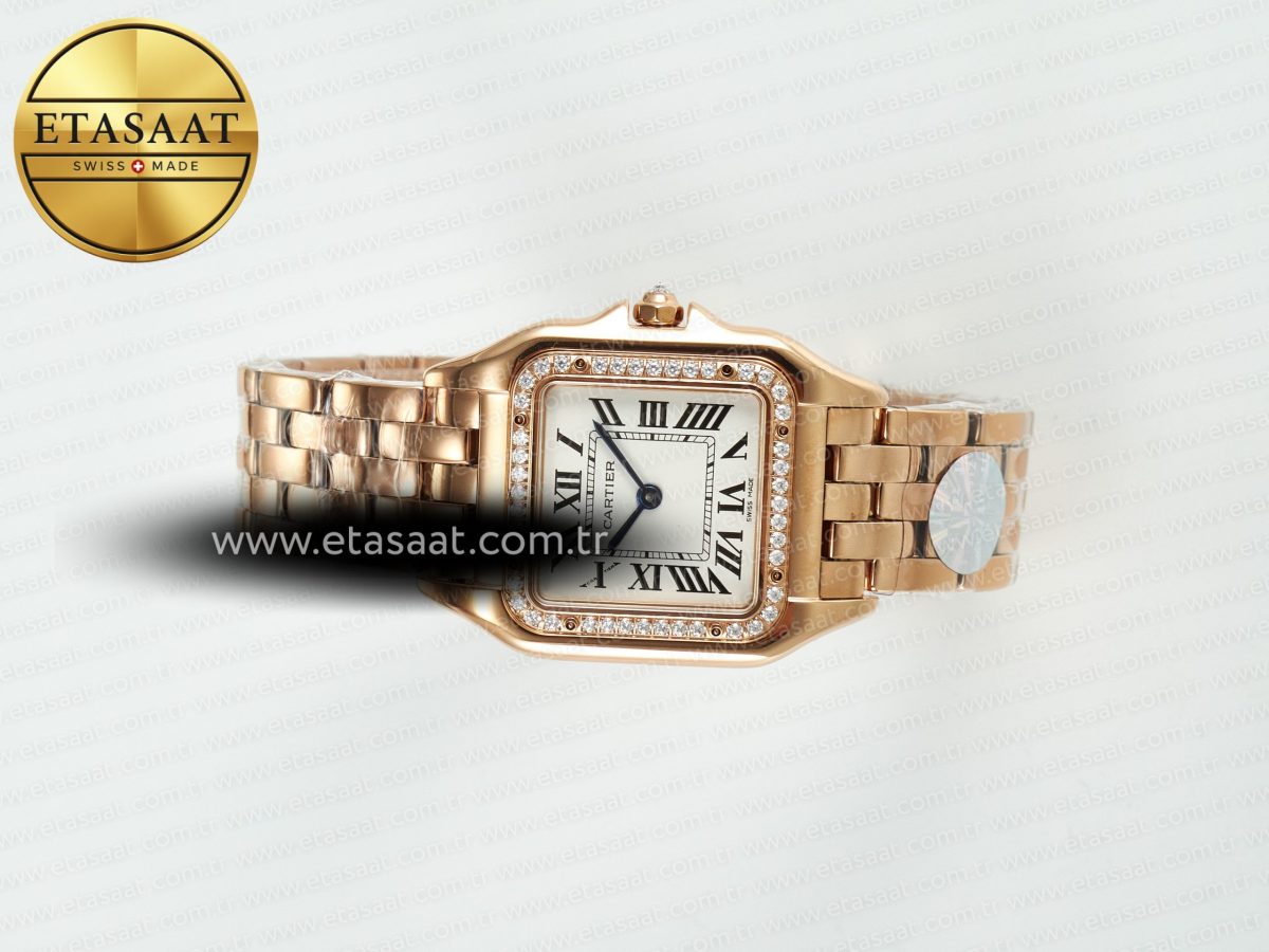 Panthère Secrete Ladies 27mm RG J12F 1:1 Best Edition White Dial Diamonds Bezel on RG Bracelet Ronda Quartz - Görsel 8